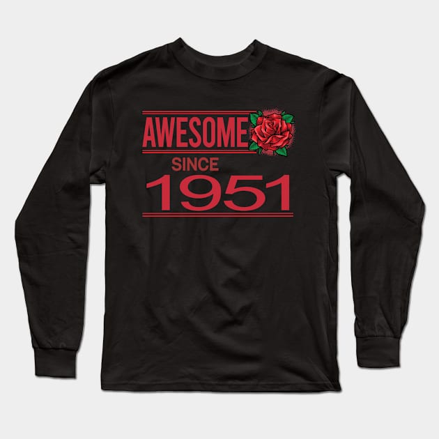 Vintage Red Rose 1951 Long Sleeve T-Shirt by rosenbaumquinton52